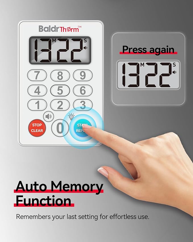 BaldrTherm Digital Kitchen Timer, Magnetic Waterproof Countdown Timer - Image 4
