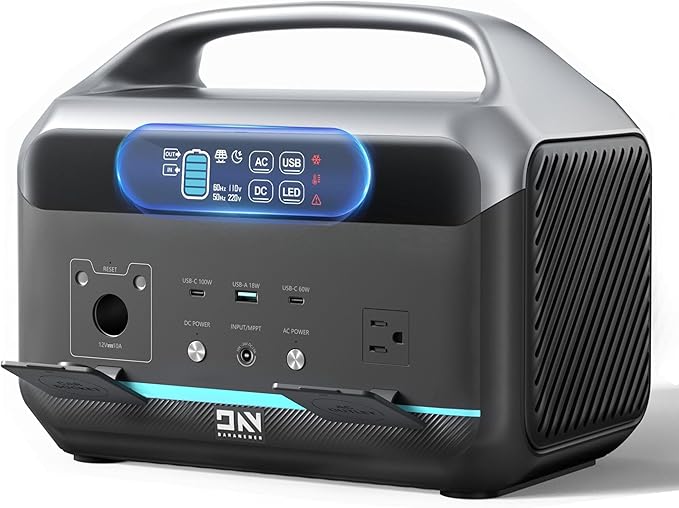 Portable Power Station 1200W Peak, 576Wh Solar Generator, LiFePO4 Battery by DaranEner