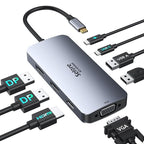 USB C Docking Station Dual Displayport Monitor, USB C Hub Displayport by SeloreS-Global