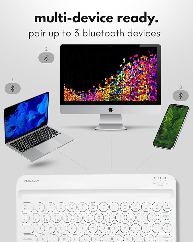 Macally Bluetooth Keyboard for Tablet | Wireless Keyboard for iPad mini/Air/Mini - Image 3