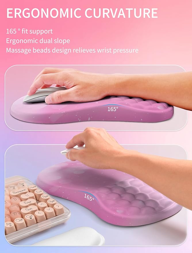 Hokafenle 2in1 Combination, Wave Keyboard Wrist Rest and Ergonomic Curvature - Image 3