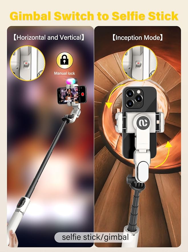Smartphone Gimbal Stabilizer, Smart Face Tracking Tripod Without APP - 4 in 1 - Image 4