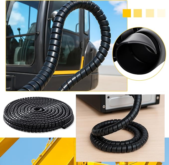 Spiral Wrap Cable Protector, Safe 1.25" Od x 40' Pre Cut Lengths Hydraulic Hose - Image 4