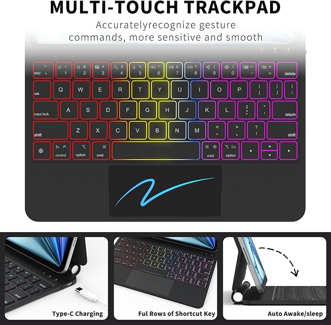 Keyboard Case for iPad Air 11-inch & iPad Pro 11 inch – Magic-Style Magnetic - Image 6