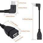 90 Degree Mini USB to USB A OTG Adapter Cable 5.5in Right Angle Mini USB 5-Pin - Image 7