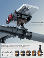 Tiakia Aluminum Bike Phone Mount Holder, Motorcycle Phone Mount, Handlebar - Image 5
