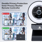 Zoomable Webcam with Remote Control, 1080P 60FPS Streaming Webcam with - Image 8