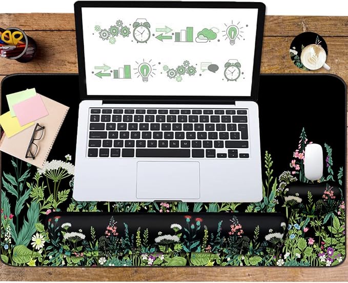 Keyboard Mouse Pad Set, Extended Mouse Pad+Keyboard Wrist Rest Support - Image 6
