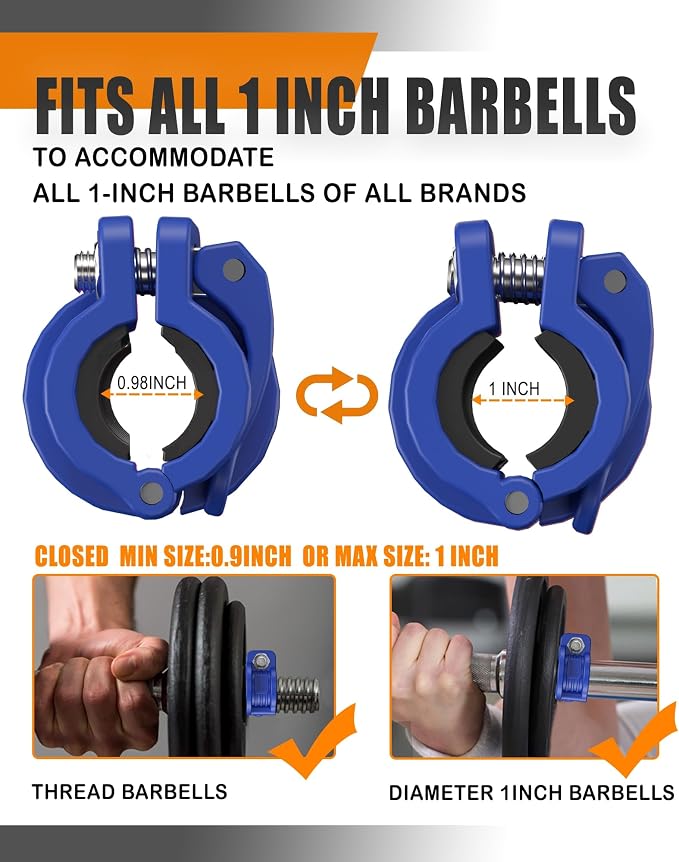 MAXRICH T Barbell Clamp 1 inch Multiple Sizes & Adjustable Weight Clips - Image 4