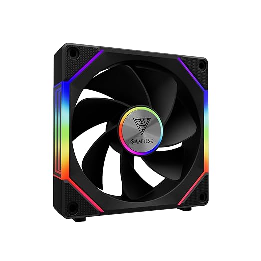 GAMDIAS 120mm ARGB PWM Case Fan, 2 Blades in 1 Fan Pack, Sync - Image 16