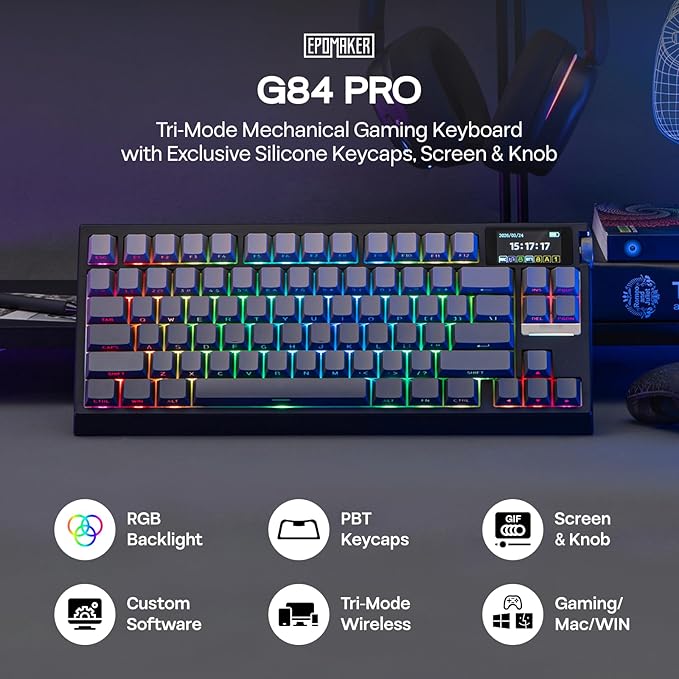 EPOMAKER G84 PRO Wireless Mechanical Keyboard, 75% Gaming Keyboard - Image 2