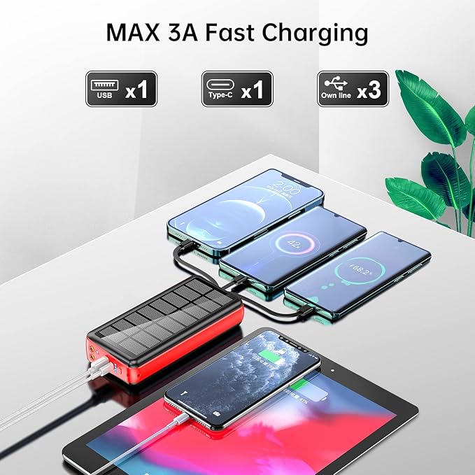 Portable Charger with Built in Cable and Wall Plug 50000mAh 22.5W Fast Charging - Image 5