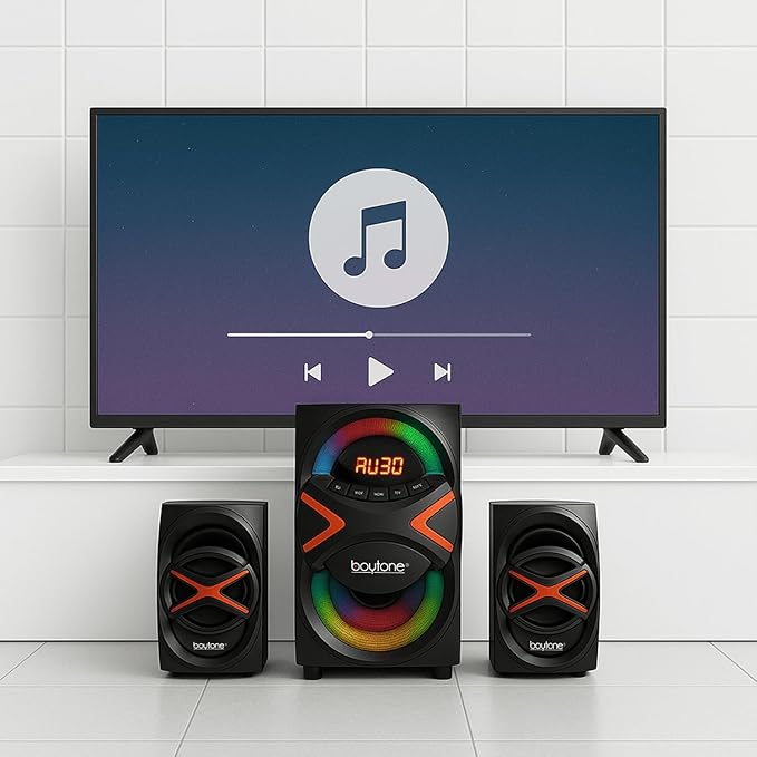Boytone BT-326F, 2.1 Bluetooth Powerful Home Theater Speaker System, - Image 6