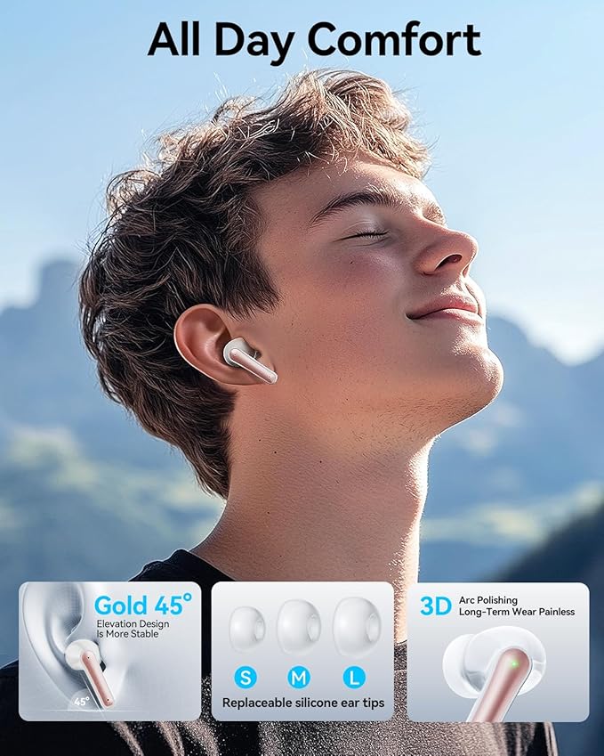 Wireless Earbuds, Deep Bass Stereo Sound, 40 Hours Playtime, Lightweight in-Ear - Image 6