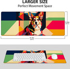 Corgi Large Mouse Pad, Gaming Mouse Pad, Keyboard Mat, Non-Slip Rubber Base - Image 3