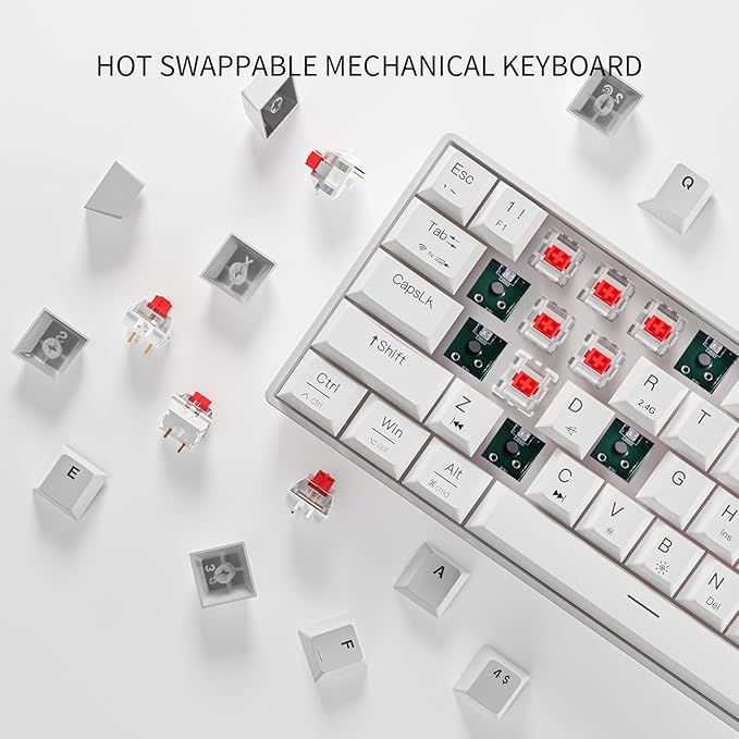 Newmen GM610 60% Wireless Mechanical Gaming Keyboard, Wired/Bluetooth/2.4G - Image 4
