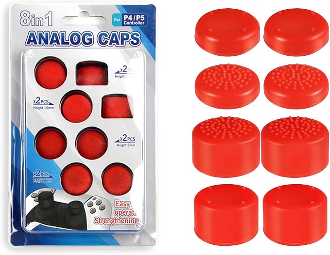 8PCS Silicone Thumb Grips for PS5/PS4/Switch Pro Controllers by Unknown