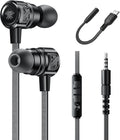 Gaming Earbuds Wired, USB C & 3.5mm Dual Plug in Ear Headphones by Aitalk