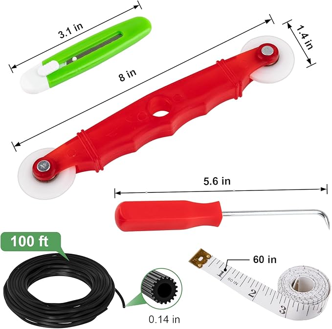 Window Screen Repair Kit, Screen Door Repair Kit, 0.14"X100' Screen Spline - Image 2