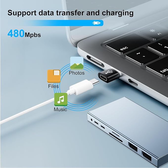 USB to USB C Adapter 8 Pack, USB to Type C Adapter, USBA Charger Type-C Fast - Image 3