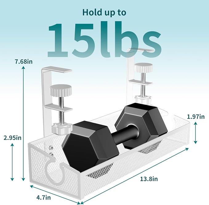 Under Desk Cable Tray White, No Drill Cable Organizer - Image 8