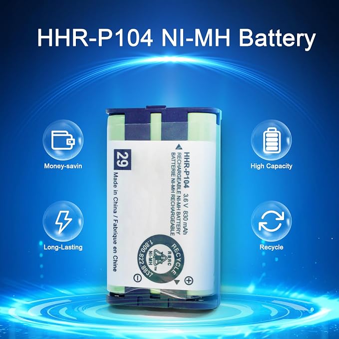 4PACK Cordless Phone HHR-P104 3.6V 830mAh Battery NI-MH AAA Rechargeable Battery - Image 8