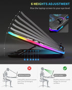 KeiBn Upgrade Laptop Cooling Pad A13, RGB Lights Laptop Cooler 6 Fans - Image 5