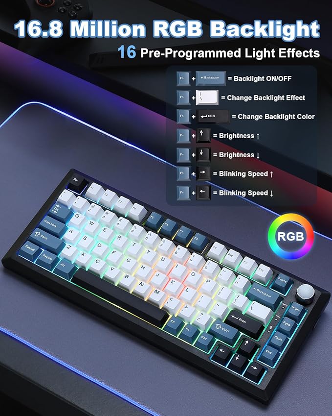 Y75 Gasket Wireless Mechanical Keyboard, 75% Hot-Swappable - Image 7