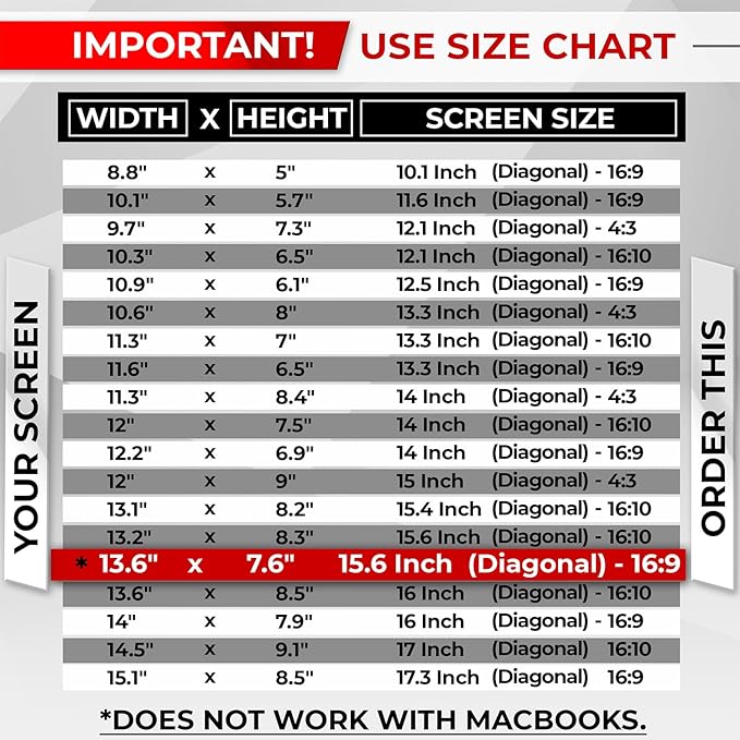 Magnetic Laptop Privacy Screen 15.6 Inch 16:9 - Image 8