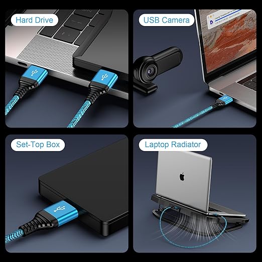 USB to USB Cable, Laptop Cooler, Computer PC Cooling Fan/Pad, DVD Player - Image 5