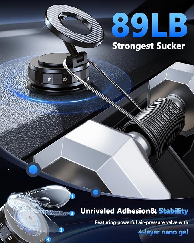 Vacuum Magnetic Car Phone Holder - Image 3