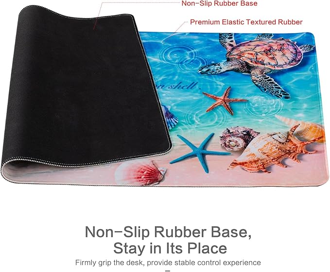 Lokigo Sea Turtle Desk Pad, Waterproof Large Mouse Pad - Image 3