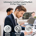 Open Ear Clip Wireless Earbuds Bone Conduction Headphones, Open Ear Design - Image 3