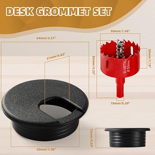 Desk Grommet 2 Inch 10 Pieces, Desk Hole Cover - Image 2