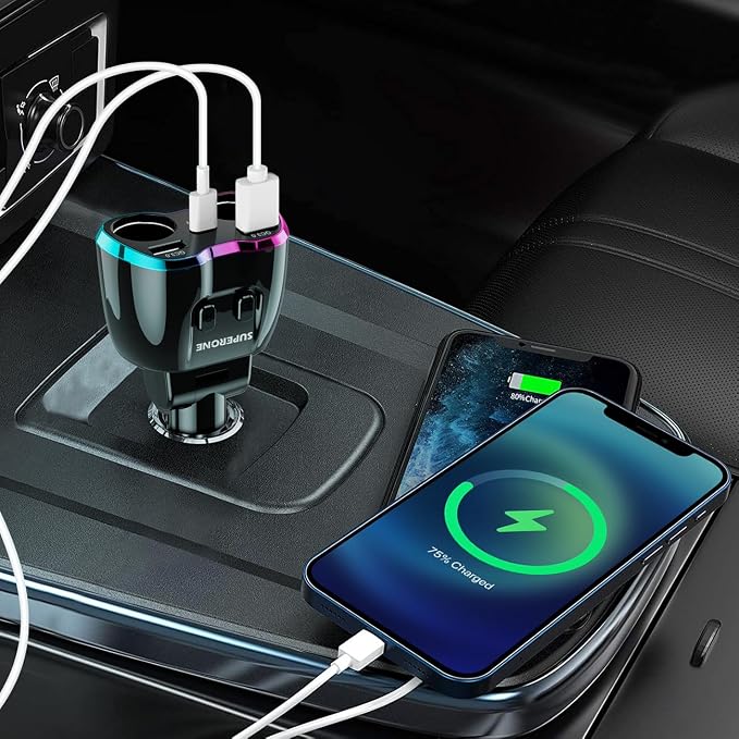 2024 Upgraded Cigarette Lighter Splitter, SUPERONE 180W 2-Socket Cigarette - Image 8