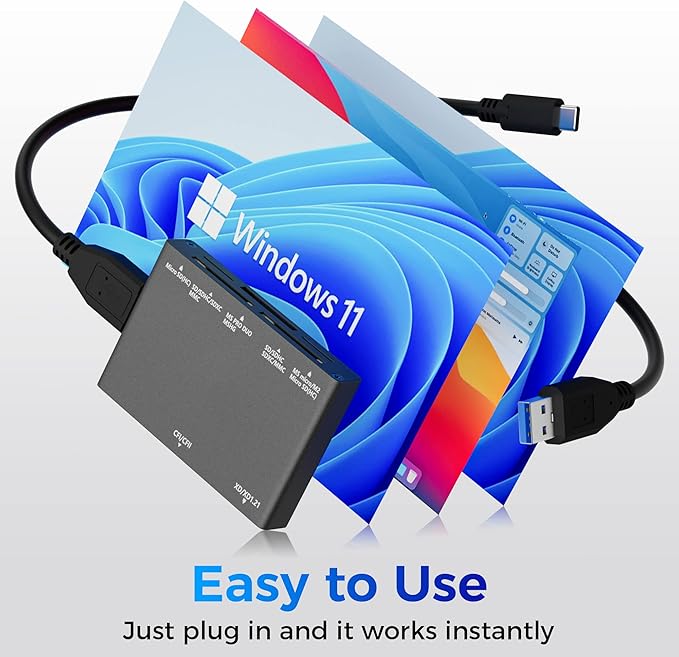 7-in-1 Multi Memory Card Reader, USB 3.0 SD Card Reader Writer Read 7 Cards - Image 6