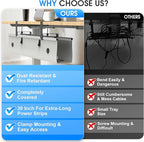 Under Desk Cable Management Tray, 40-inch No-Drill Cord Organizer - Image 6