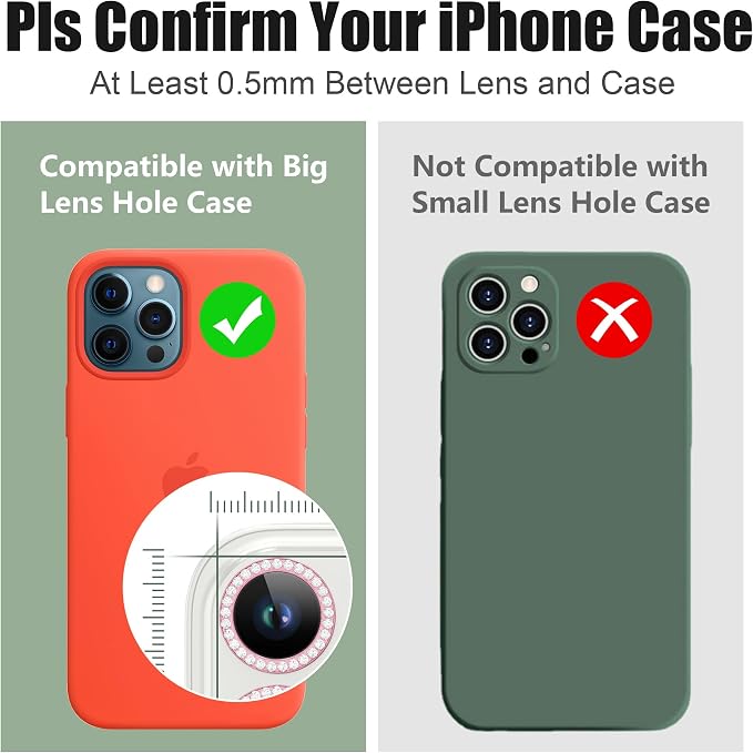 AGVEE 3+3 6 Pack for iPhone 12 Pro Max 6.7" Camera Lens Cover Protector - Image 3