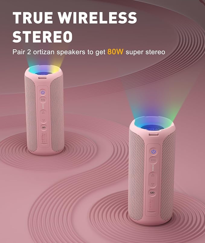 Ortizan Bluetooth Speakers, Portable Wireless Stereo Speaker - Image 4