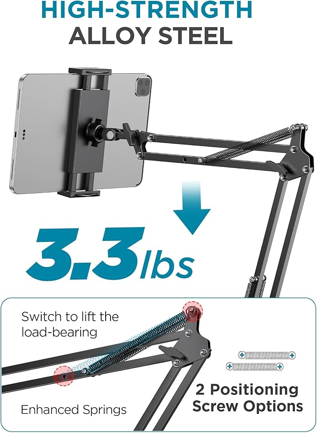 InnoGear Tablet Holder for Bed, Overhead Tablet Stand Phone Holder Tablet Mount - Image 2