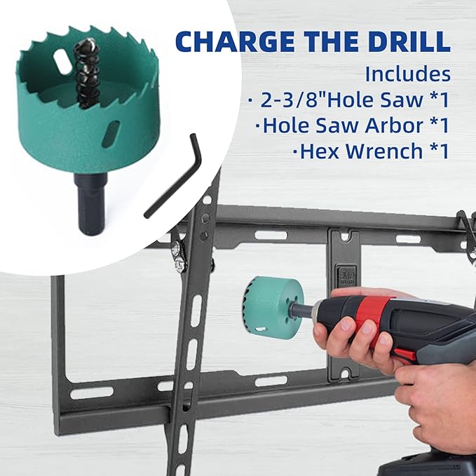 TV Wire Hider Kit for Wall Mount TV, Includes 2 Pass Throughs and Hole Saw - Image 5