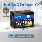 Mini LiFePO4 Lithium Battery 12V 314Ah 2 Pack Built-in 200A BMS & Bluetooth - Image 2