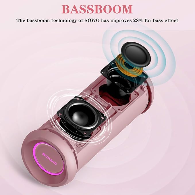 SOWO Outdoor Wireless Portable Bluetooth Speaker, IPX7 Waterproof Speaker - Image 2
