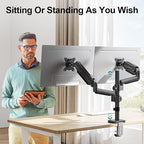 MOUNT PRO Dual Monitor Mount for 13-32" Computer Screen, Tall Monitor Stands - Image 3