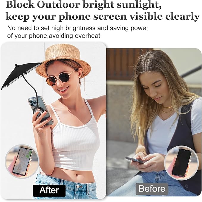 Magnetic Umbrella Phone Stand for Sun Protection, Adjustable Sun Shade Shield - Image 4