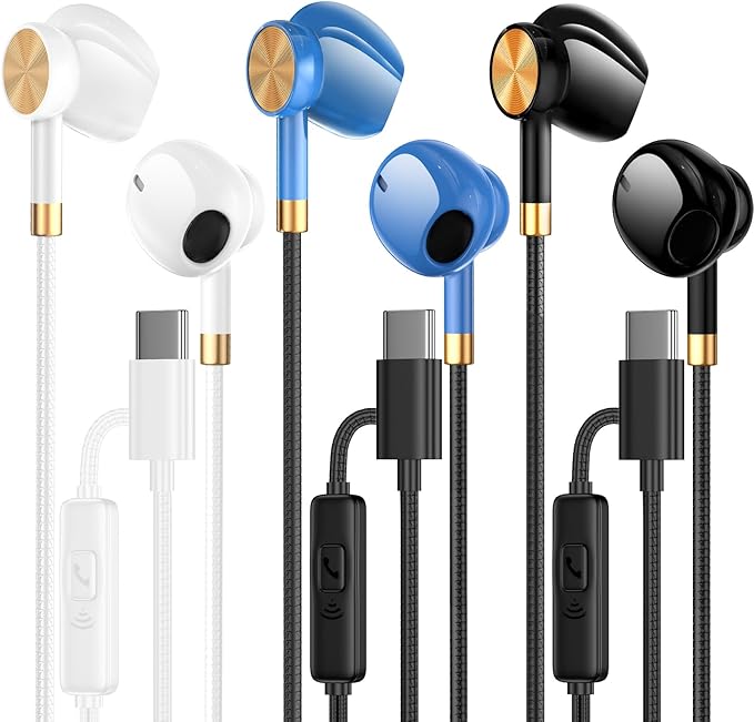 USB C Headphones Earbuds 3 Pack by Jogteg