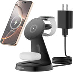 Magnetic Wireless Charger Stand 3 in 1 Charging Station 15W Fast Charging Stand by Augnner