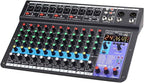 TEYUN 12 Channel Audio Mixer, Professional DJ Mixer by TEYUN