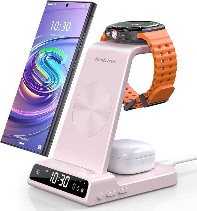 Wireless Charger for Samsung Charging Station, 3 in 1 Android Phone Charger for by NeotrixQI