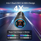 USB C Car Charger, 3 Pack 65W Dual 12V Car Power Adapter - Image 3